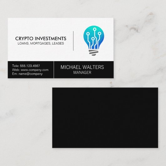 Tech Lightbulb Logo Visitekaartje (Voorkant / Achterkant)