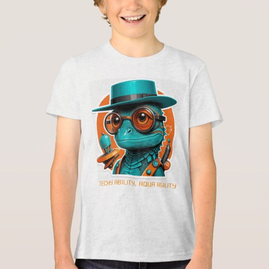 Tech Lizard Lunge Unisex T-shirts (Voorkant)