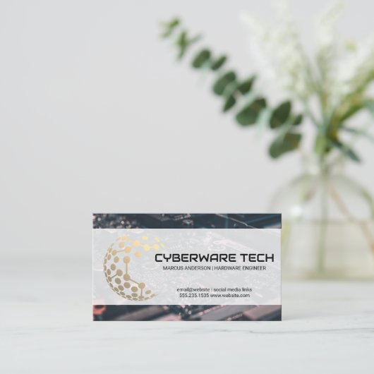 Tech Logo | Computerhardware Visitekaartje (Staand voorkant)