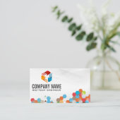 Tech-Logo | Geometrische kleuren Visitekaartje (Staand voorkant)