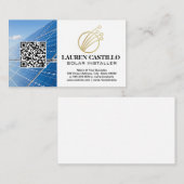 Tech-Logo-pictogram | Zonnepanelen | QR-Visitekaar Visitekaartje (Voorkant / Achterkant)