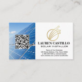 Tech-Logo-pictogram | Zonnepanelen | QR-Visitekaar Visitekaartje (Voorkant)