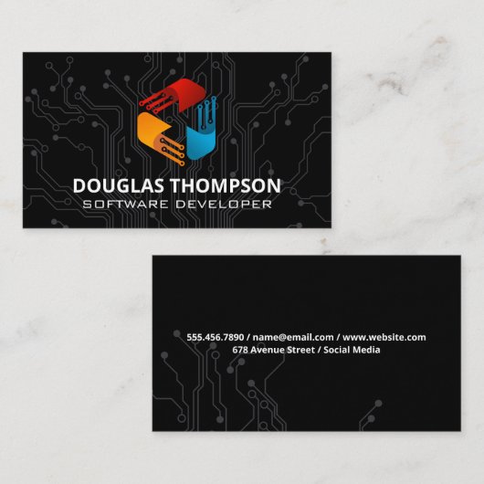 Tech-Logo | Visitekaartje circuit board (Voorkant / Achterkant)