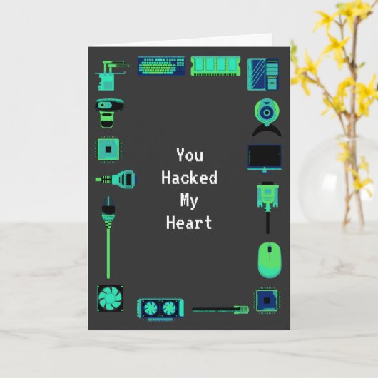 Tech Love Valentijnsdag Kaart (Gele Bloem)