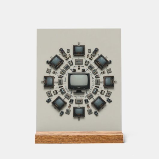 Tech Mandala: A Fusion of Eras Acryl Bord (Voorkant)