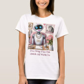 Tech Meisjes AI Robot Roze Glitters T-shirt (Voorkant)