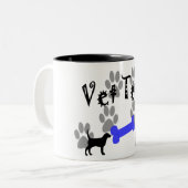 TECH met honden Tweekleurige Koffiemok (Voorkant links)