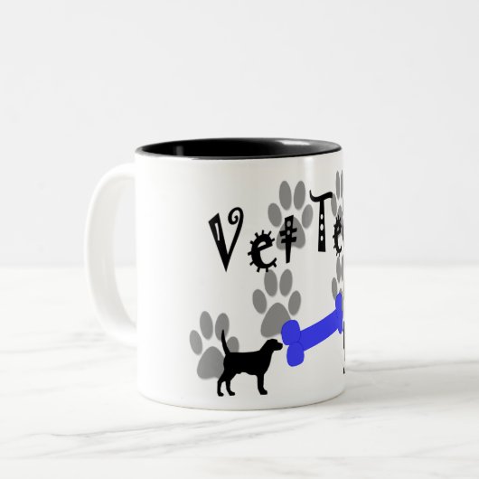 TECH met honden Tweekleurige Koffiemok (Voorkant links)