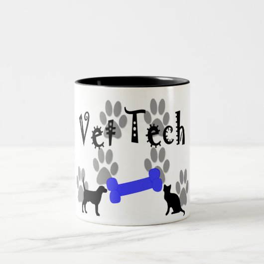 TECH met honden Tweekleurige Koffiemok (Center)