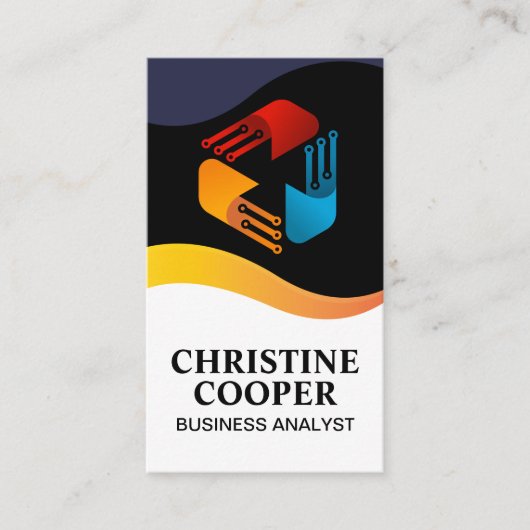 Tech Modern Logo | Elektronische knooppunten Visitekaartje (Voorkant)