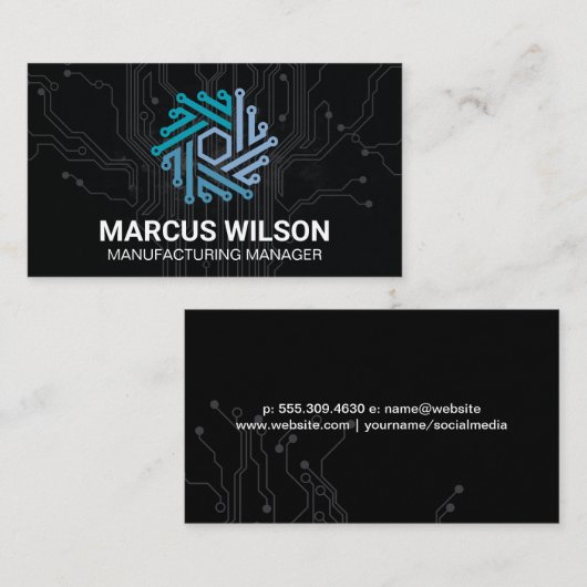 Tech Modern Logo | Visitekaartje circuit board (Voorkant / Achterkant)