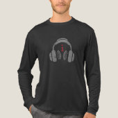 Tech Music Minimalist Headphones Tri-Blend Shirt (Voorkant volledig)