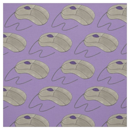Tech Nerd Techie Computer Mouse Mice Paars Fabric. Stof (Swatch)