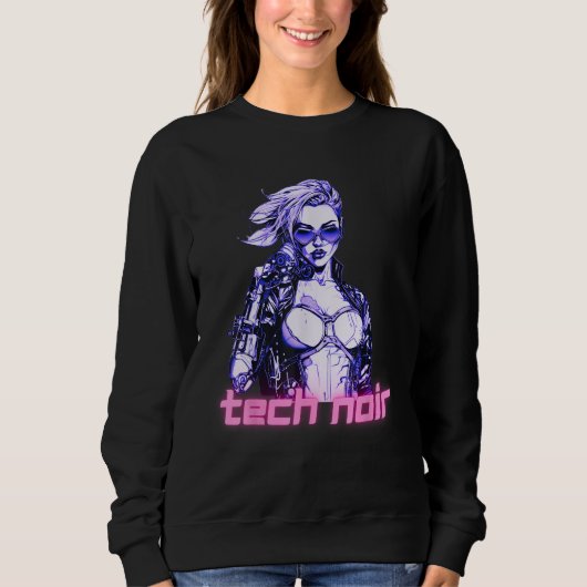 Tech Noir Cyberpunk Meisje Trui (Voorkant)