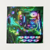 Tech Oerwoud: Natuur ontmoet Neon in de wereld van Wandkleed (Voorkant (horizontaal))