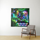 Tech Oerwoud: Natuur ontmoet Neon in de wereld van Wandkleed (In Situ (horizontaal))