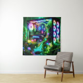 Tech Oerwoud: Natuur ontmoet Neon in de wereld van Wandkleed (In situ)