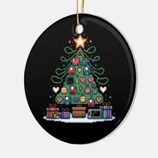 Tech Programming Retro Gaming Christmas Tree Geek Keramisch Ornament (Links)