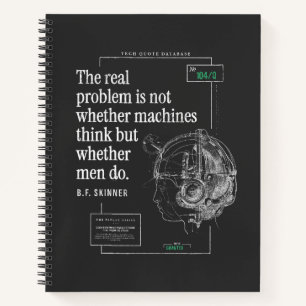 Tech Quote Machines denken kunstmatige intelligent Notitieboek