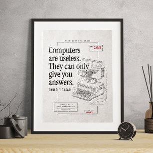 Tech Quote Sarcastische nutteloze computers tekene Poster