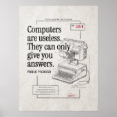 Tech Quote Sarcastische nutteloze computers tekene Poster (Voorkant)