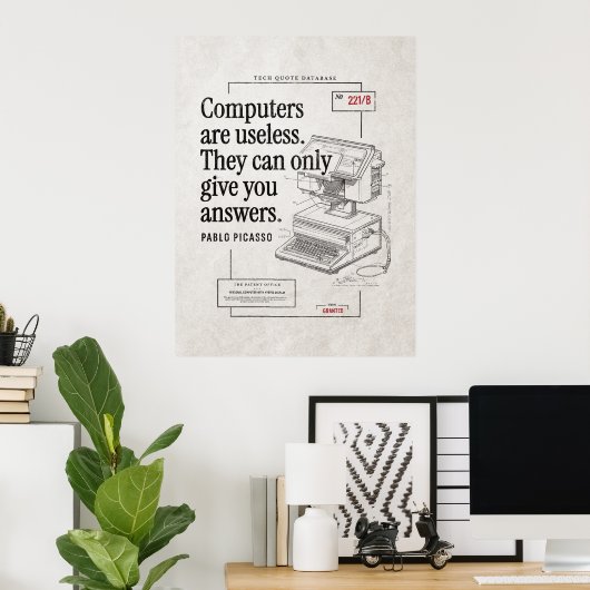 Tech Quote Sarcastische nutteloze computers tekene Poster (Thuiskantoor)