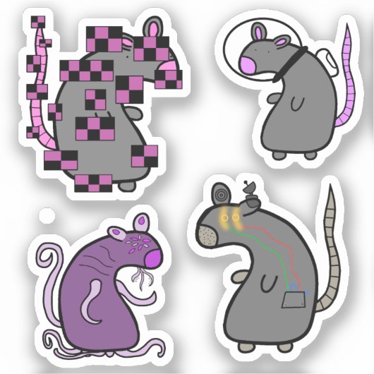 Tech Rat Stickers (Voorkant)