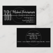 Tech Repair Service voor zwarte telefooncomputer Visitekaartje (Voorkant / Achterkant)