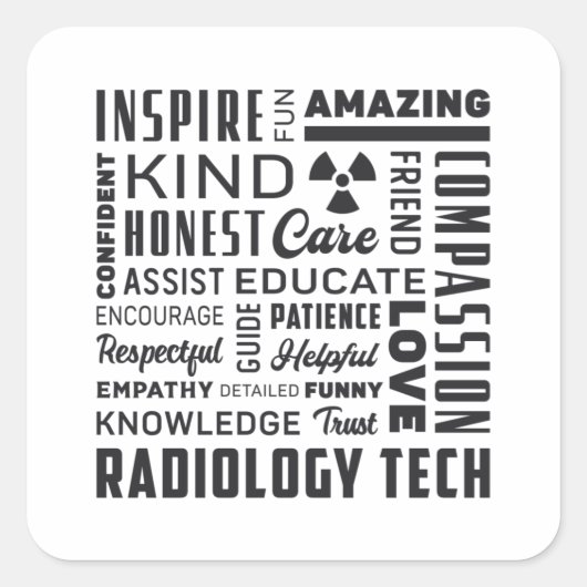 Tech-röntgentechnologie voor radiologie vierkante sticker (Voorkant)