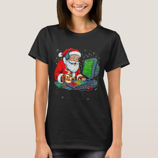 Tech s Support Rebooting Santa Magic T-shirt (Voorkant)