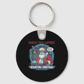 Tech Santa Rebooting s Support Joke Sleutelhanger (Voorkant)