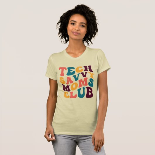 Tech Savvy Moms Club Groovy Retro Zomer Vibes T-shirt (Voorkant volledig)