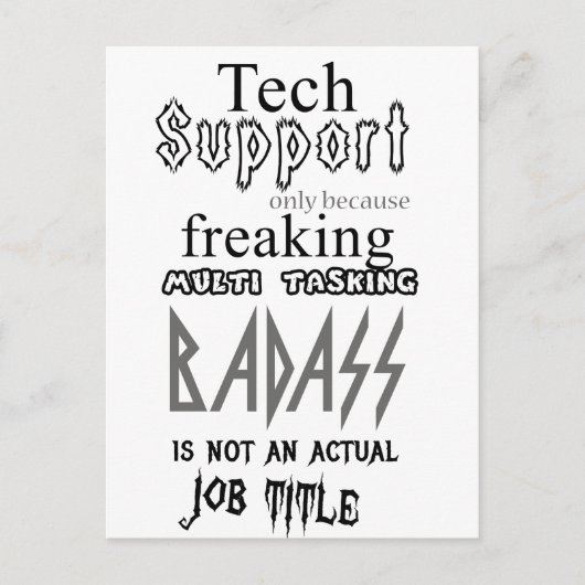 Tech Support-badass Briefkaart (Voorkant)