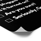 Tech Support Checklist Funny Computer Geek Poster (Hoek)