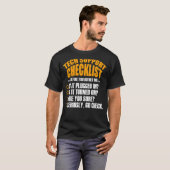 Tech Support Checklist Sysadmin Hotline Engineers T-shirt (Voorkant volledig)