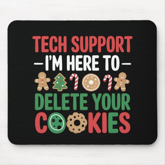 Tech Support Christmas Cookies Funny Work  Muismat (Voorkant)