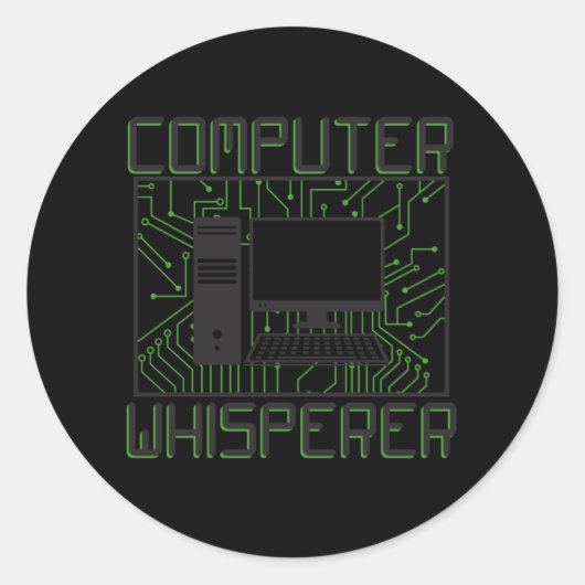 Tech Support Computer Whisperer Ronde Sticker (Voorkant)