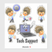Tech Support Custom-Cut Vinyl Sticker (Vel)