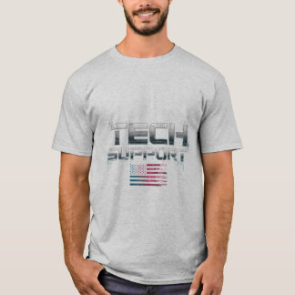 Tech Support Cyber Engineer IT Nerd Geek USA Vlag T-shirt