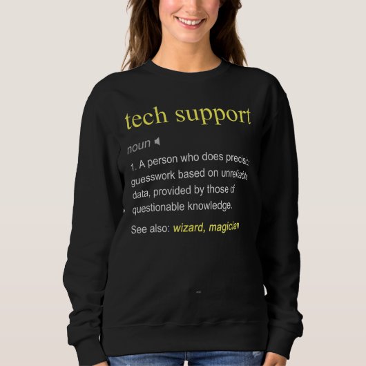 Tech Support Definitie IT Computer Cool Trui (Voorkant)