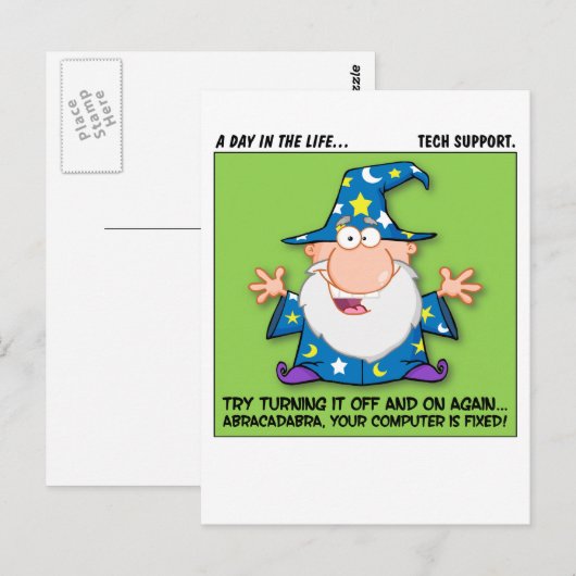Tech Support Magic Briefkaart (Voorkant / Achterkant)