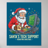 Tech Support Rebooting s Computer Santa Santa Joke Poster (Voorkant)