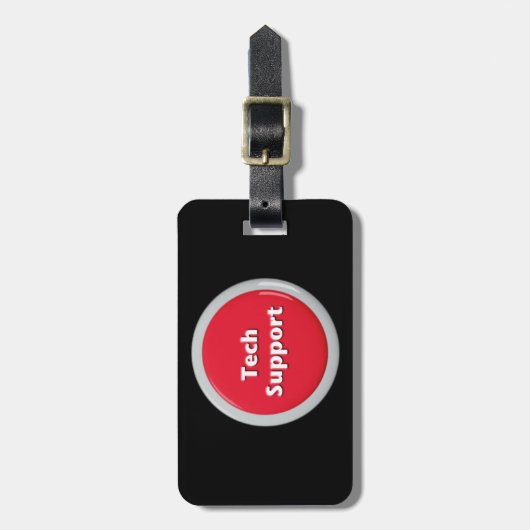 Tech Support Red Panic Button Bagagelabel (Voorkant verticaal)