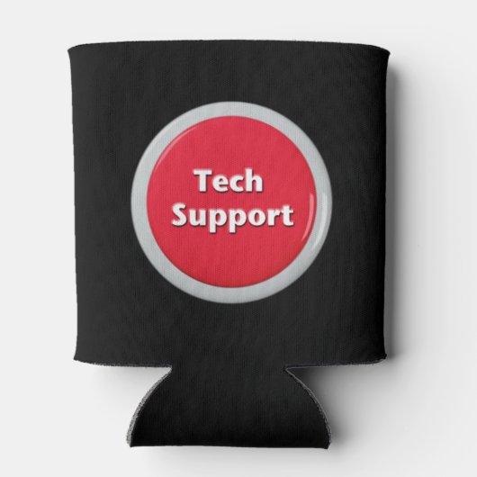 Tech Support Red Panic Button Blikjeskoeler (Achterkant)