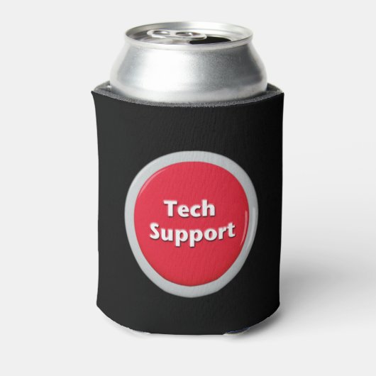 Tech Support Red Panic Button Blikjeskoeler (Blikje Achterkant)