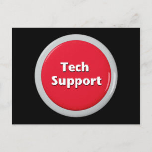 Tech Support Red Panic Button Briefkaart