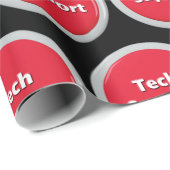 Tech Support Red Panic Button Cadeaupapier (Rol Hoek)