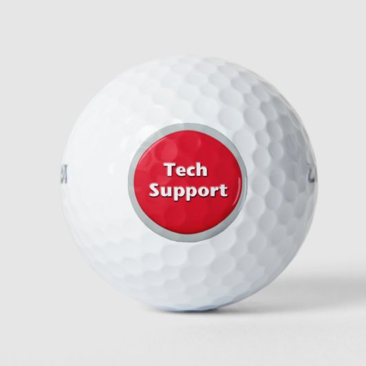Tech Support Red Panic Button Golfballen (Voorkant)