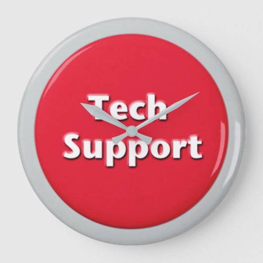 Tech Support Red Panic Button Grote Klok (Voorkant)