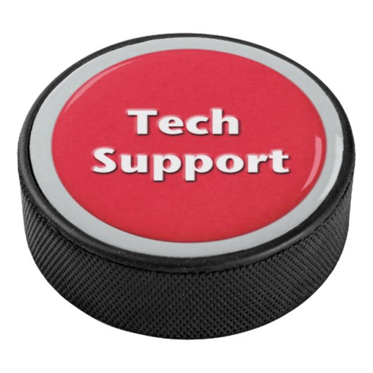 Tech Support Red Panic Button Hockey Puck (3/4)